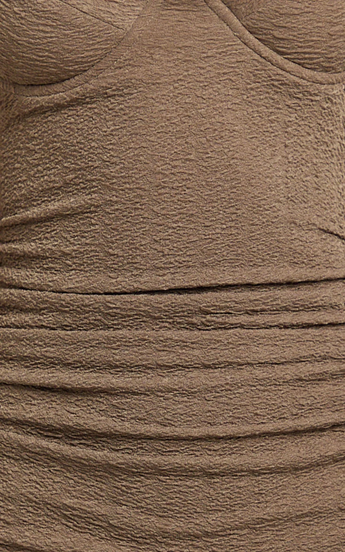 Elia Midi Dress - Cap Sleeve Sweetheart Underwire Fitted Dress in Brown