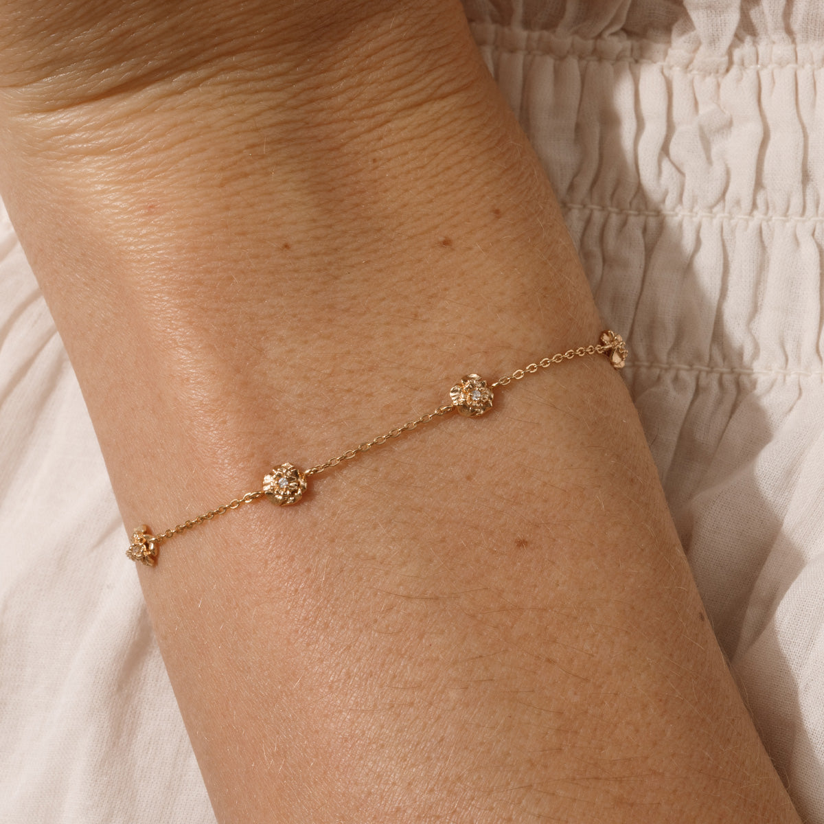 January CZ Birth Flower Station Bracelet