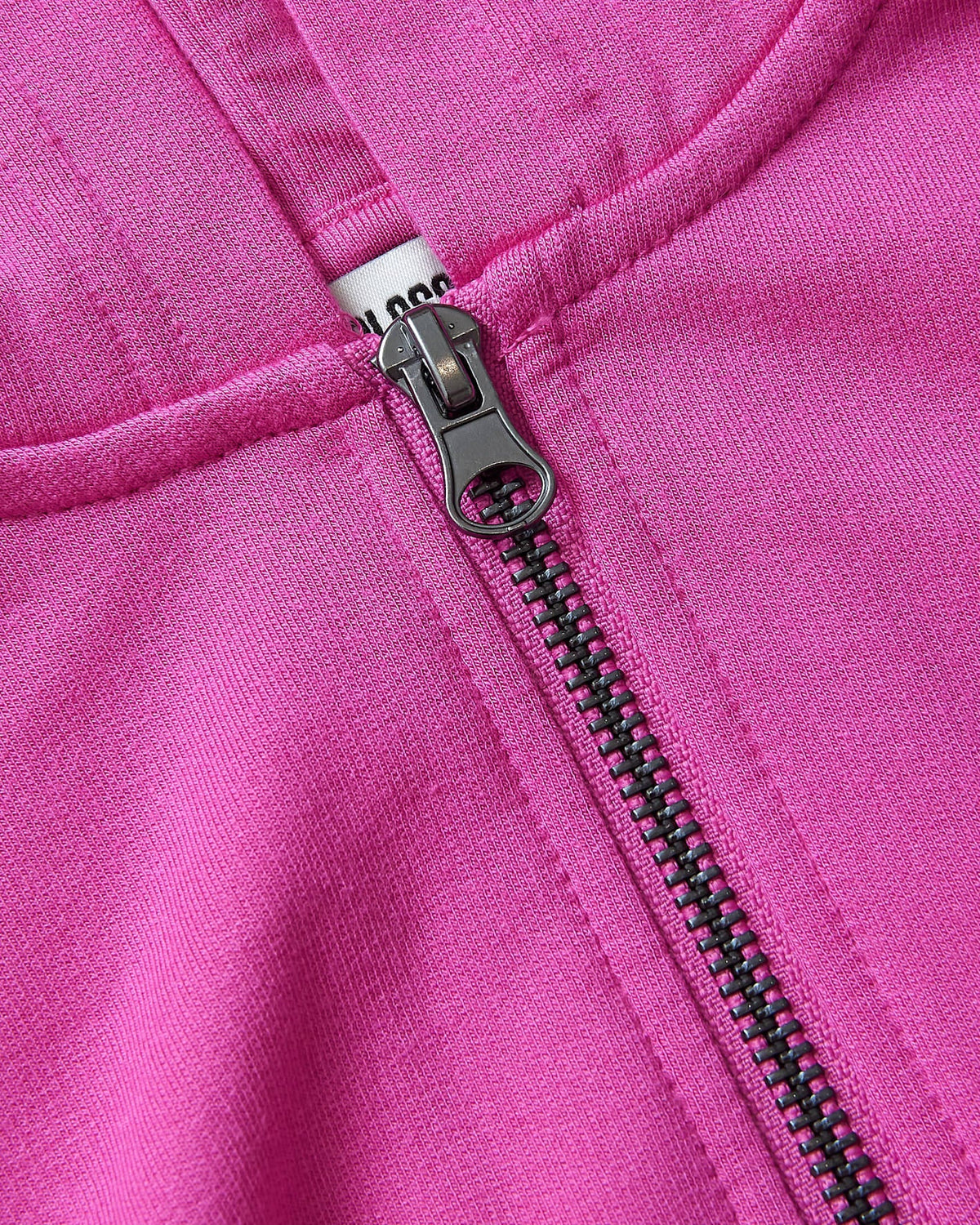 Girls Electric Fuchsia Cropped Zip Hoodie