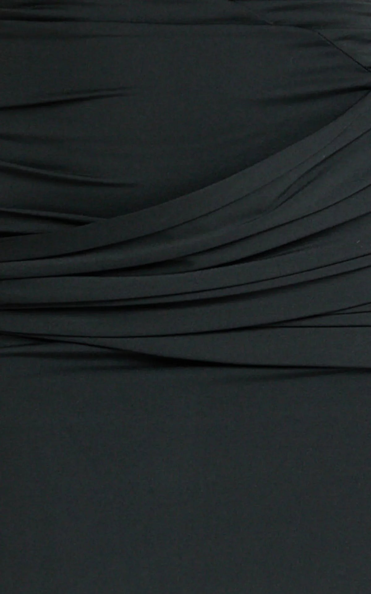 Ginny Maxi Dress - Asymmetric Neck Waist Tie Dress in Black