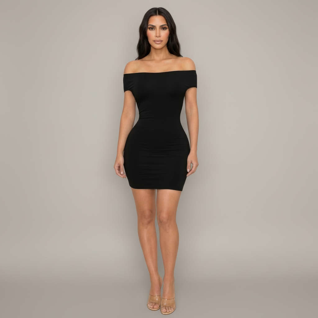 Off Shoulder Dress With Open Back