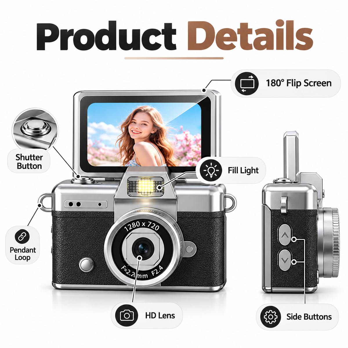 🔥 Fall Sale – Mini Keychain Digital Camera, 1080P HD Pocket Camera
