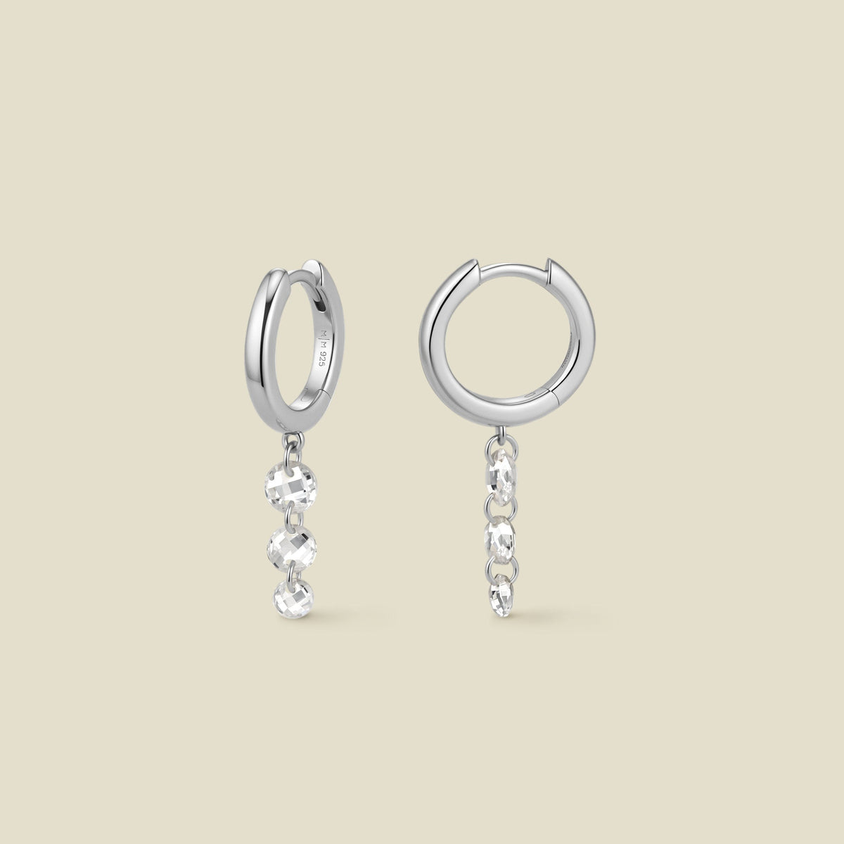 Dew Drop Floating Hoop Earrings