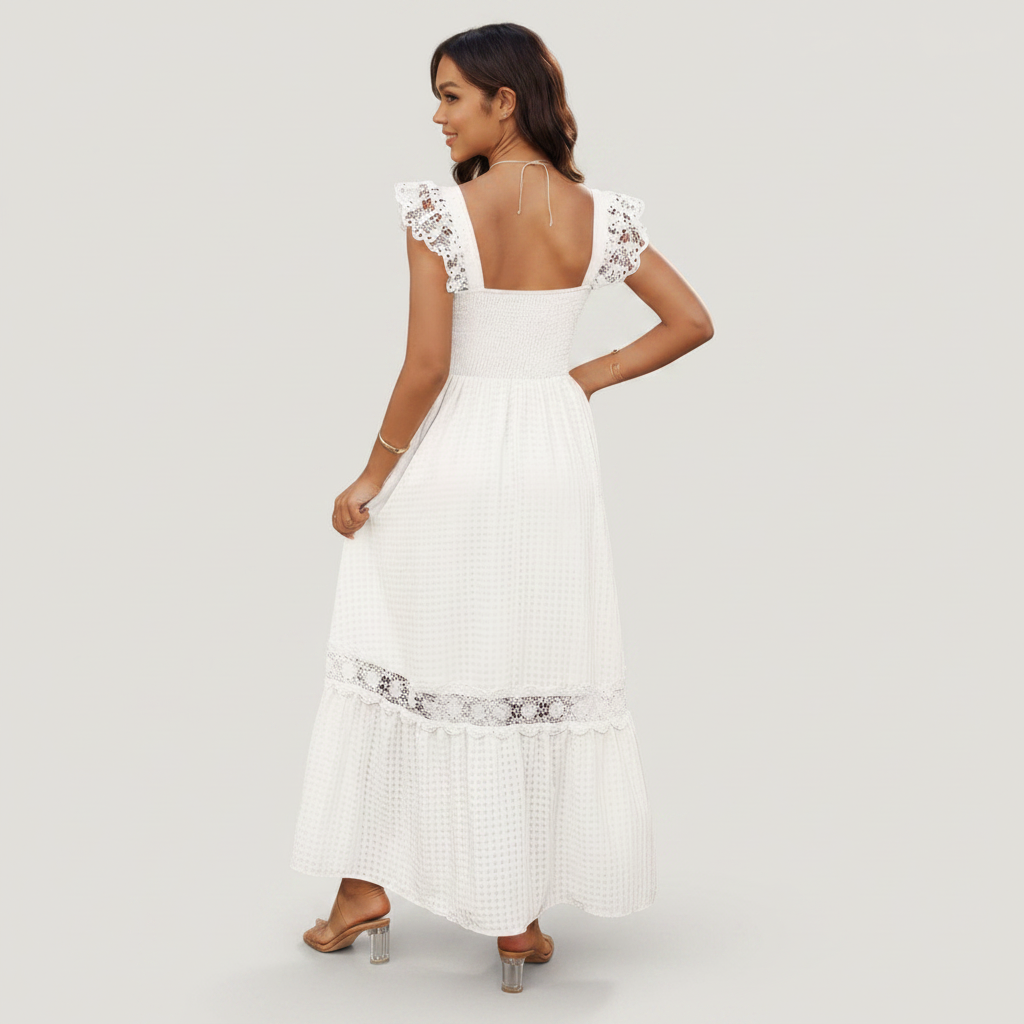 Lace Patchwork Sleeveless Dress