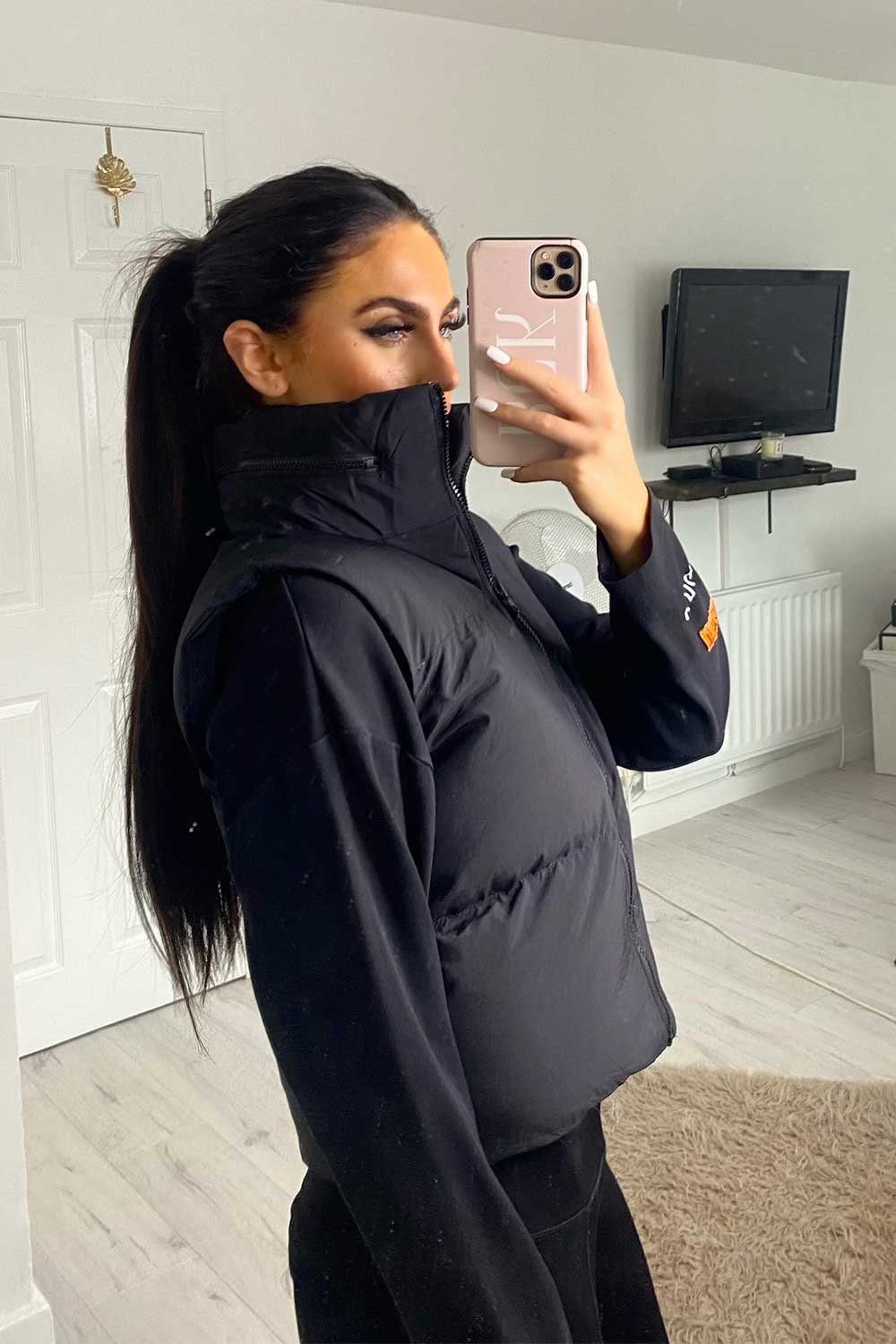 Crop Gilet Bodywarmer Black