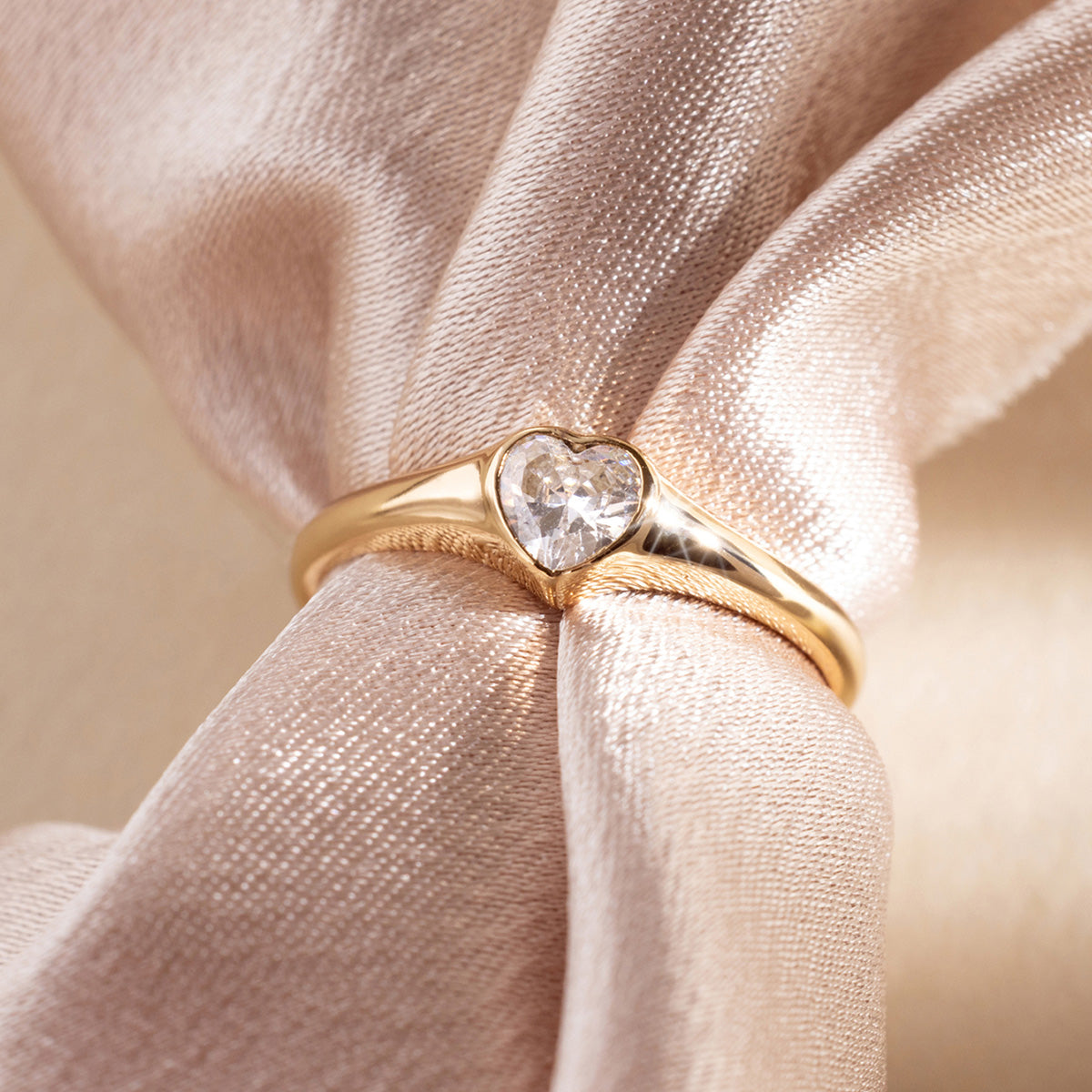 CZ Heart Signet Ring | Final Sale