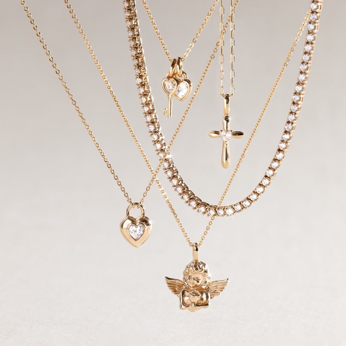 CZ Padlock Heart Necklace | Final Sale