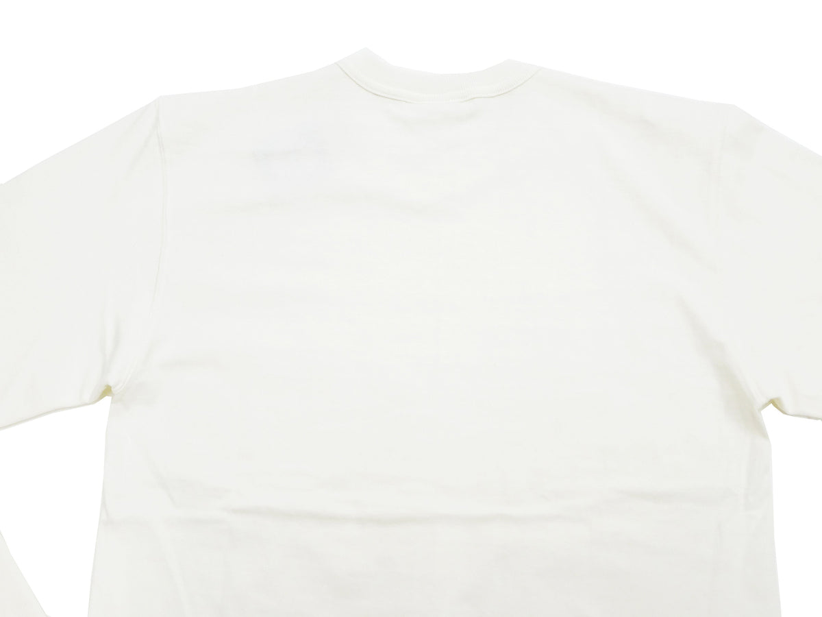 TOYS McCOY Steve McQueen Inspired Long Sleeve Pocket T-Shirt - Men's Solid Color Loopwheeled Tee - TMC2543 011 Off-White
