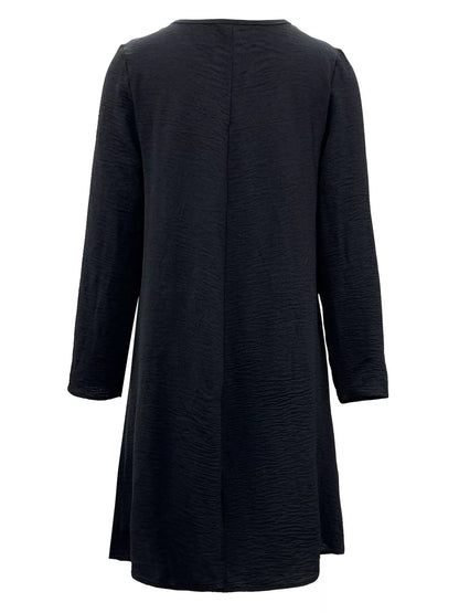 2 Piece Casual Notched Long Sleeve Dress