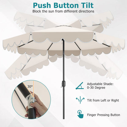 10 FT Patio Umbrella with Push Button Tilt and Crank