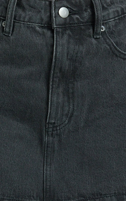Harriet Skort - Mid Waisted Recycled Denim Skort in Black