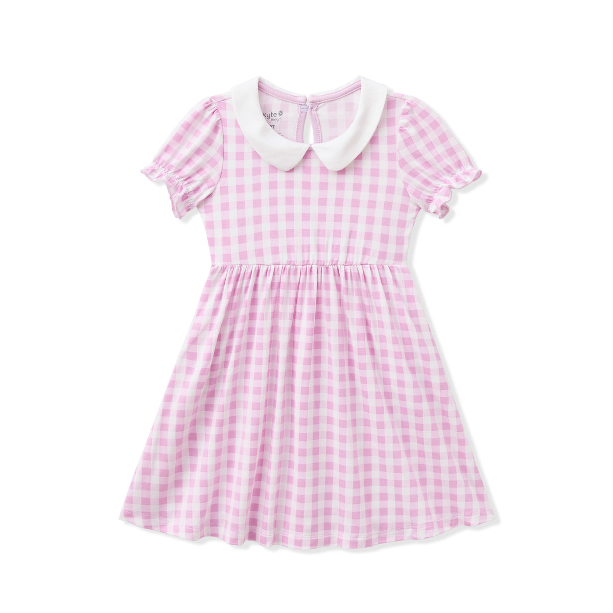 Peter Pan Collar Dress in Gingham Thistle