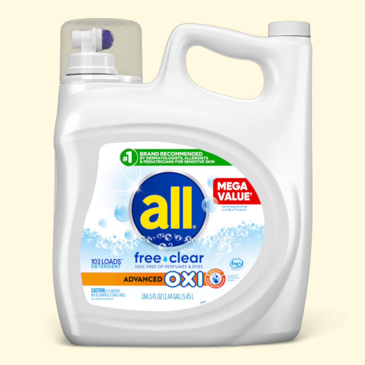 All Free Clear Liquid Laundry Detergent, 184.5oz