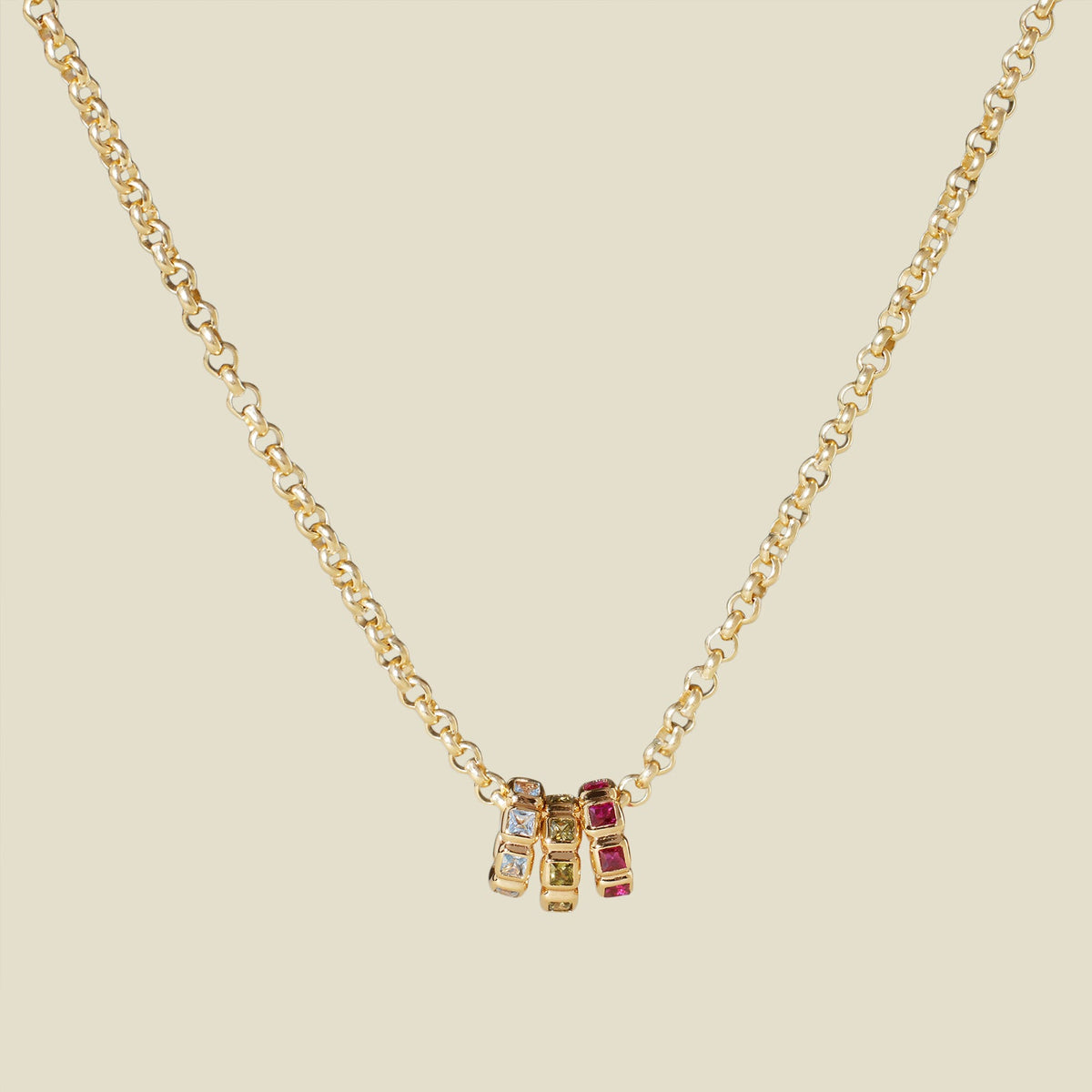 Birthstone Spacer Charm Stacker Necklace