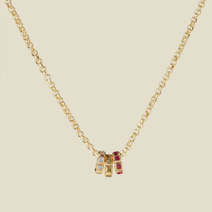 Birthstone Spacer Charm Stacker Necklace