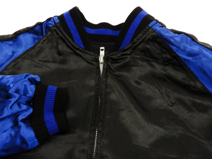 Japanesque Men's Japanese Souvenir Jacket Manta Ray Sukajan 3RSJ-048 BlacK/Navy-Blue