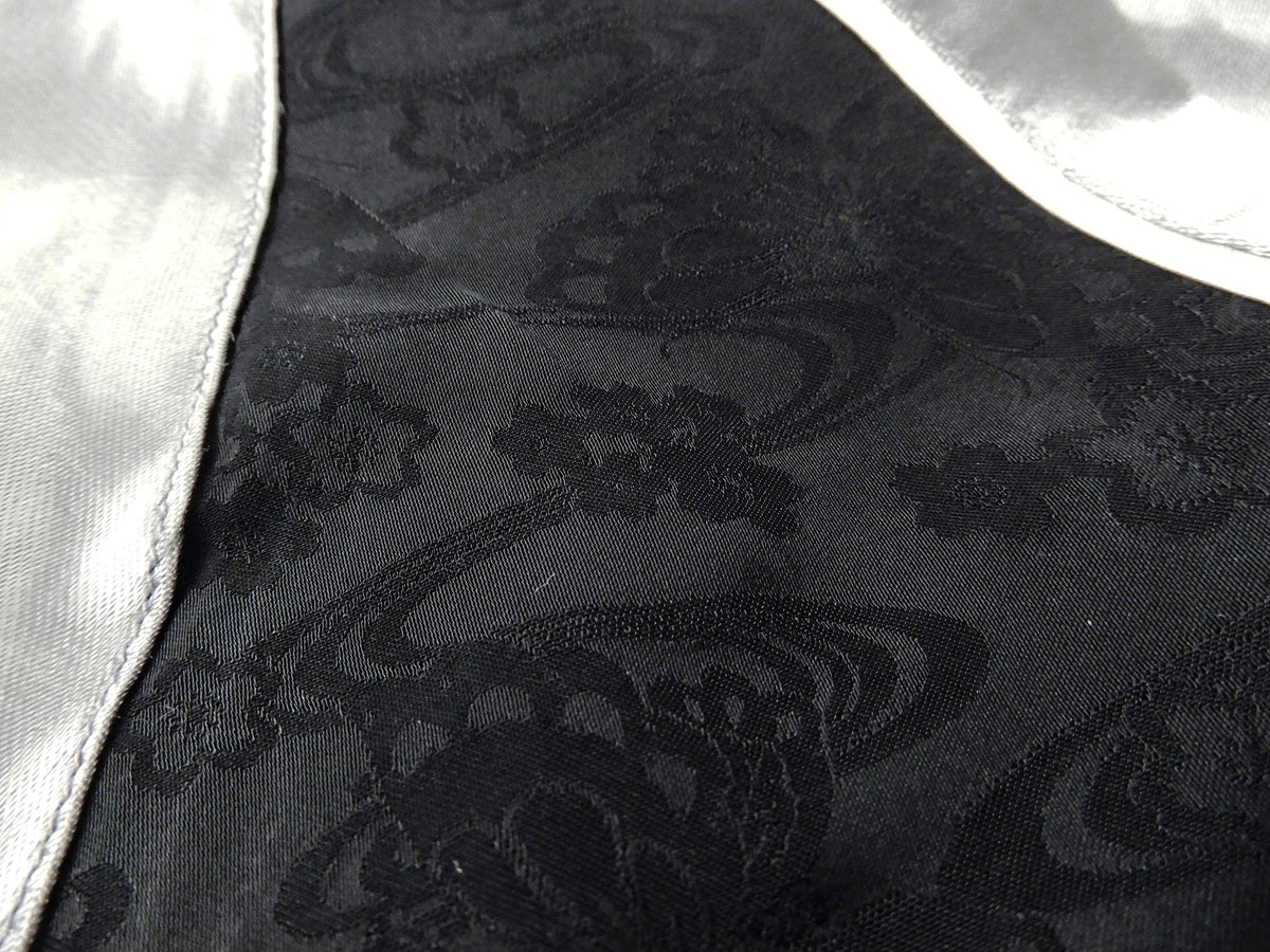 Japanesque Sukajan Men's Japanese Souvenir Jacket Japanese Bush Warbler 3RSJ-751 Gray/Black