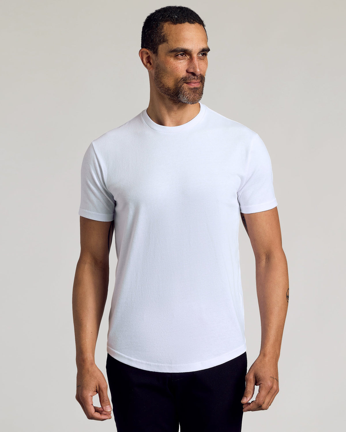 White Curved Hem Classic Crew Neck 3-Pack