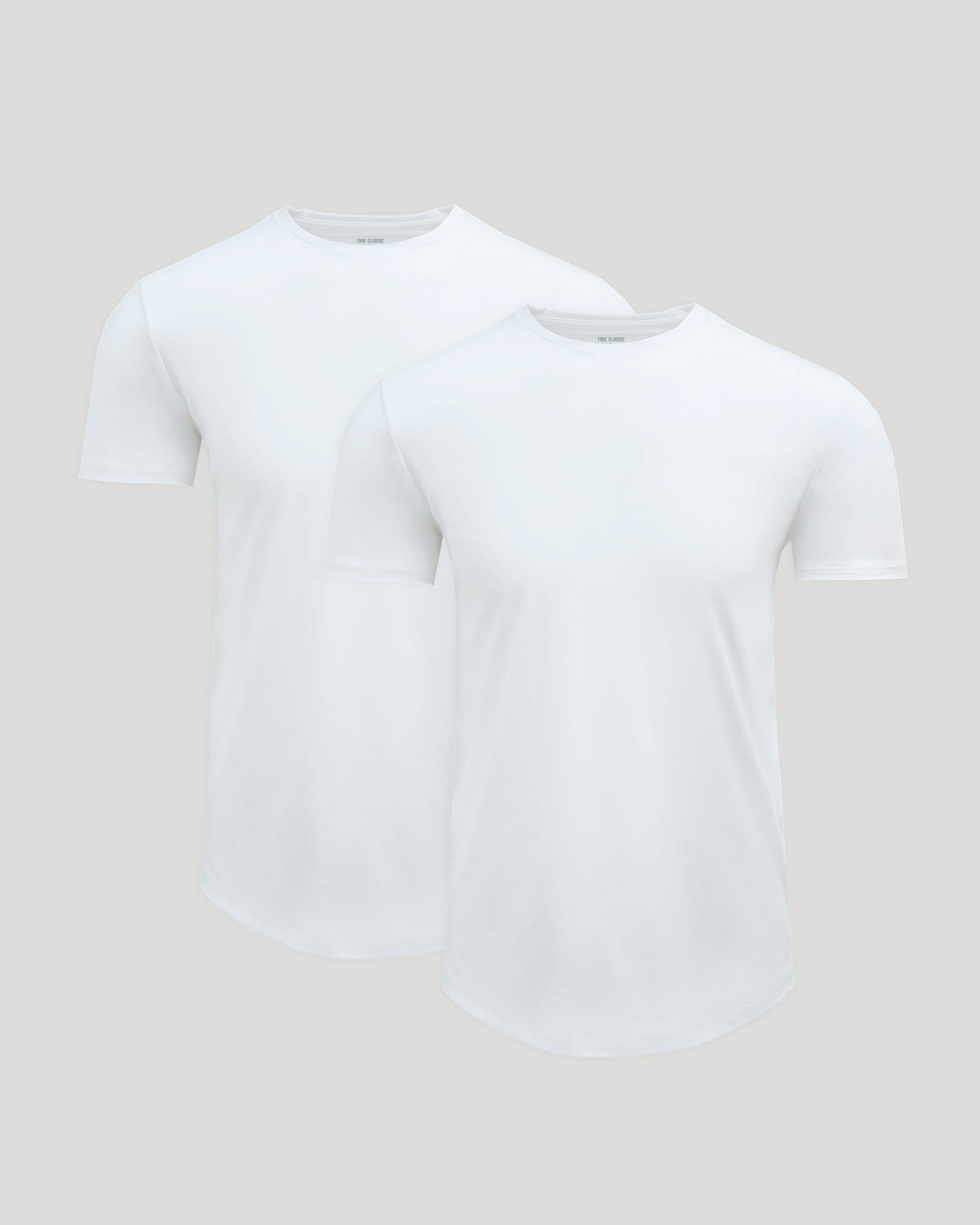 Pima Cotton Blend Curved Hem Crew 2-Pack