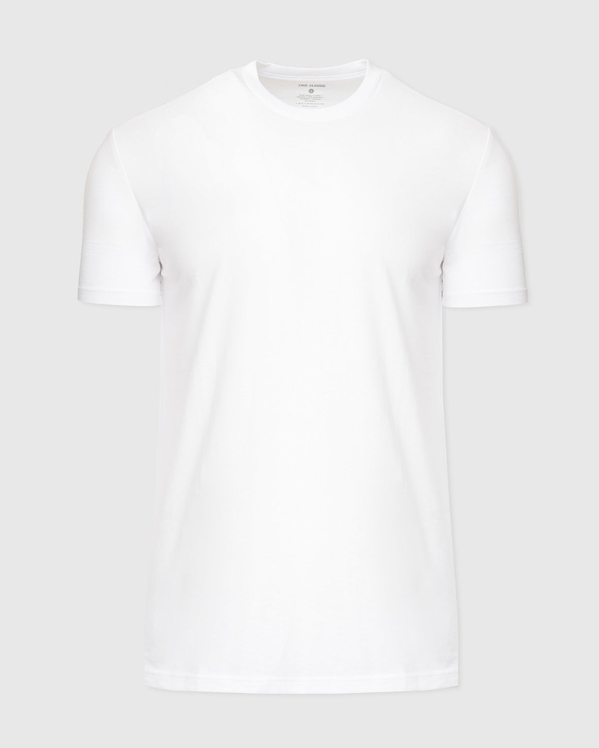 White Tall Straight Hem Crew Neck T-Shirt