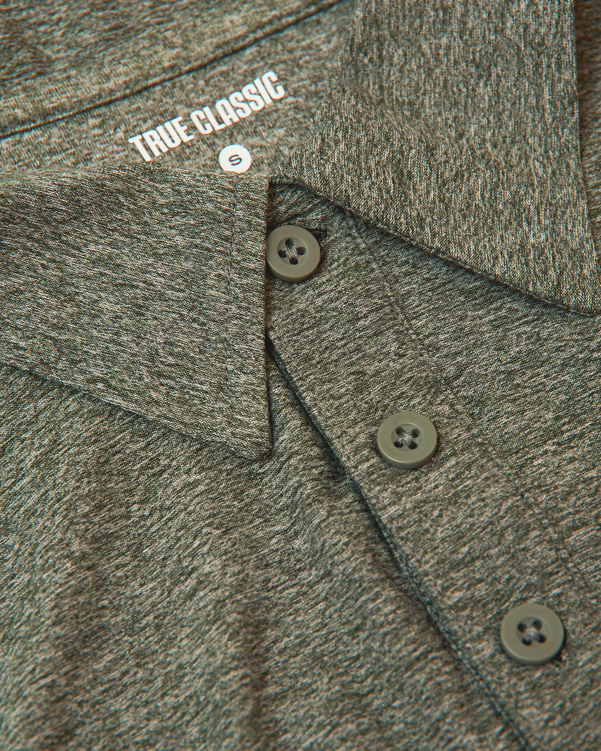 Heather Military Green Short Sleeve Tall Active Polo