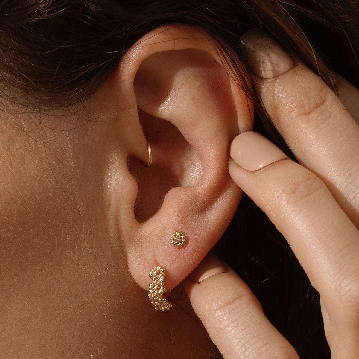 April CZ Birth Flower Stud Earrings