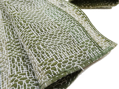 Studio D'Artisan Men's Heavyweight Jacquard Work Shirt, Sashiko Stitch Boro/Noragi-Inspired Slub Plaid, 100% Cotton, Made in Japan (SDA 5651 Green)