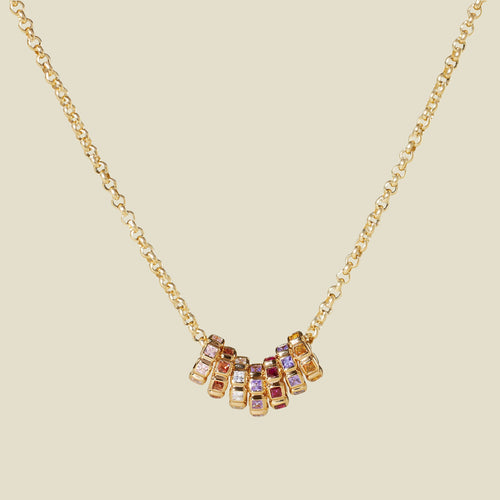 Birthstone Spacer Charm Stacker Necklace