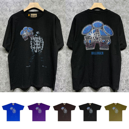 Gallery Dept T Shirt Retro Printed Loose Short-Sleeved Shirt