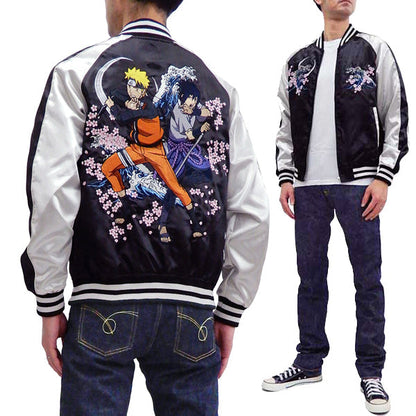 Naruto Jacket Men's Naruto Shippuden Japanese Souvenir Jacket Sukajan 9001821 Black