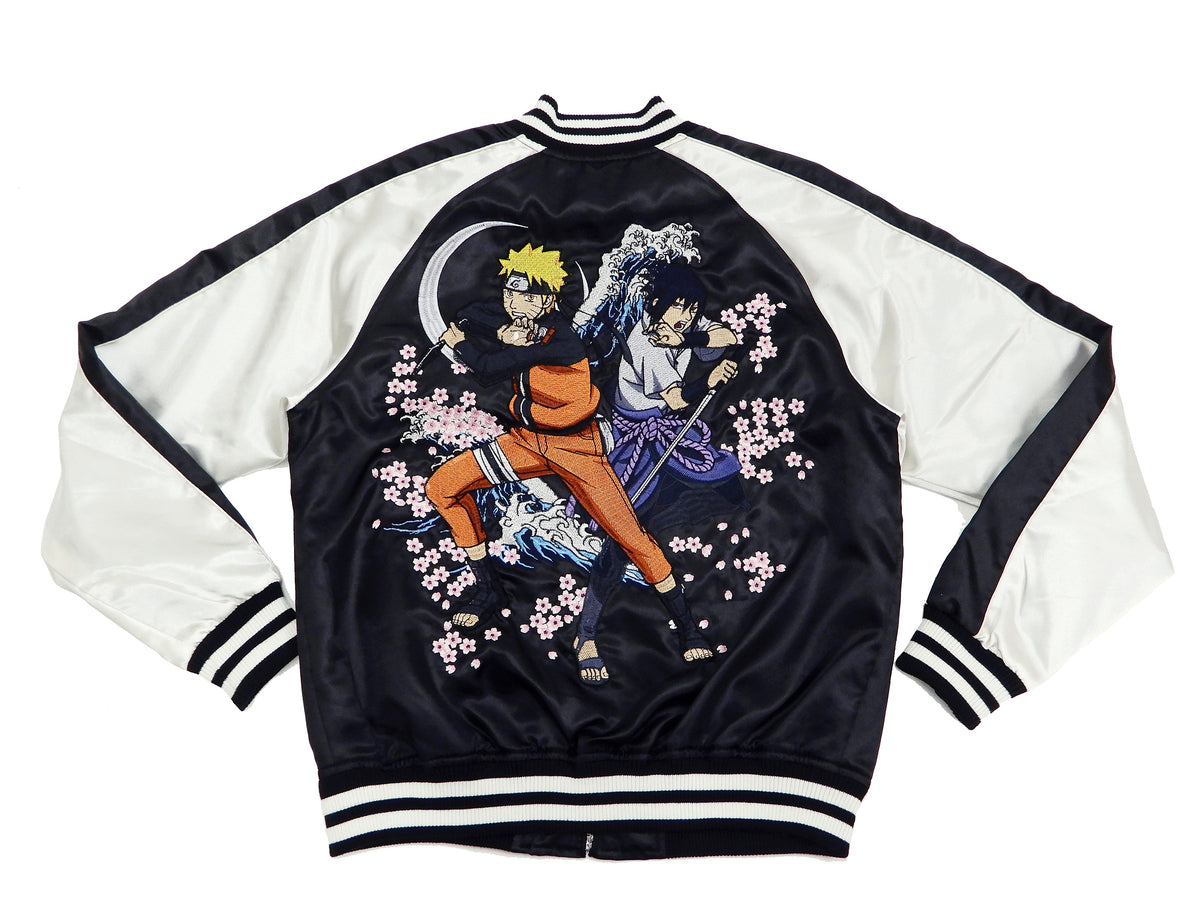 Naruto Jacket Men's Naruto Shippuden Japanese Souvenir Jacket Sukajan 9001821 Black