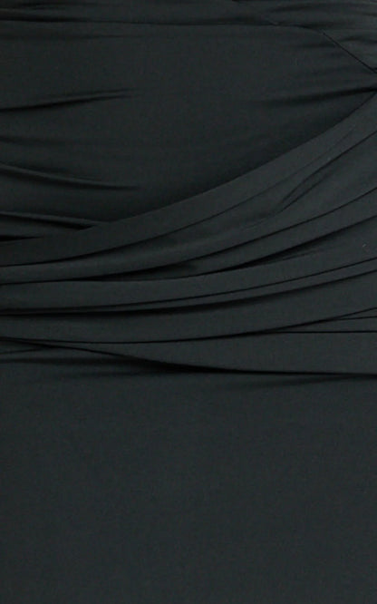 Ginny Maxi Dress - Asymmetric Neck Waist Tie Dress in Black