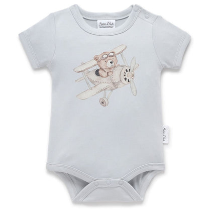 Aster & Oak Flying Oli Bear Print Onesie