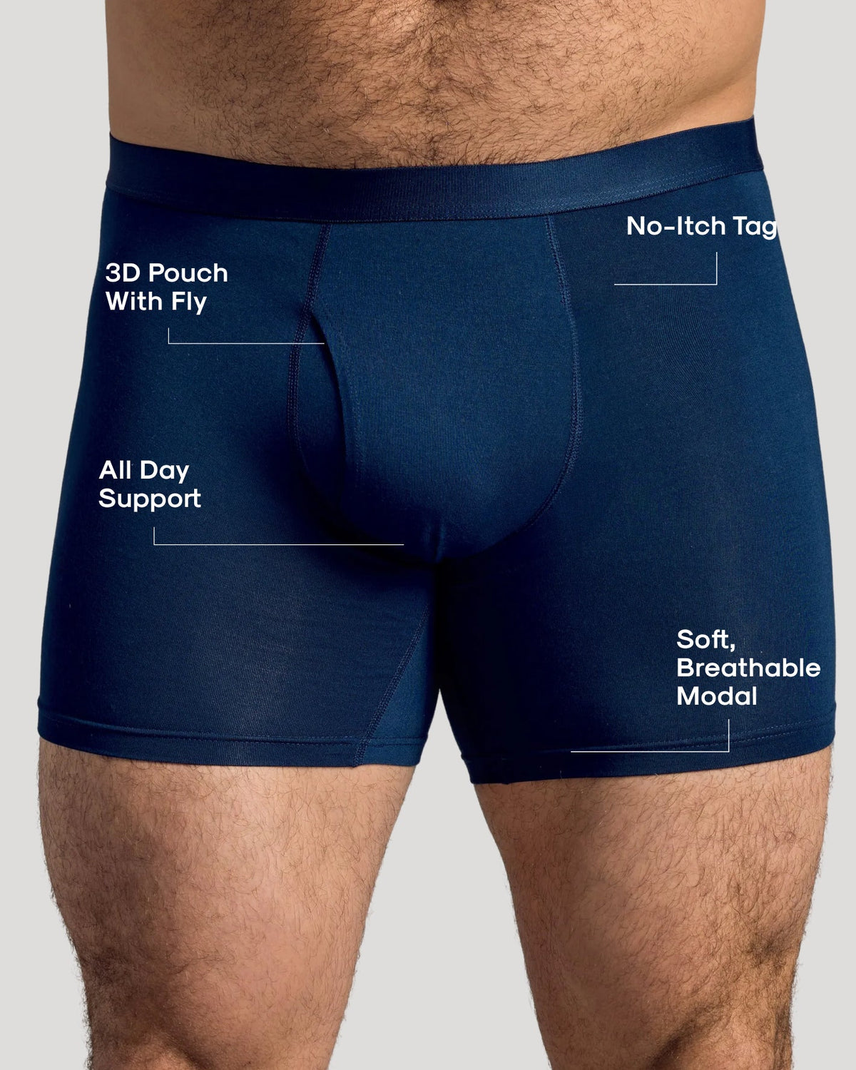 Navy Boxer Briefs W/ Fly 3-Pack 2025