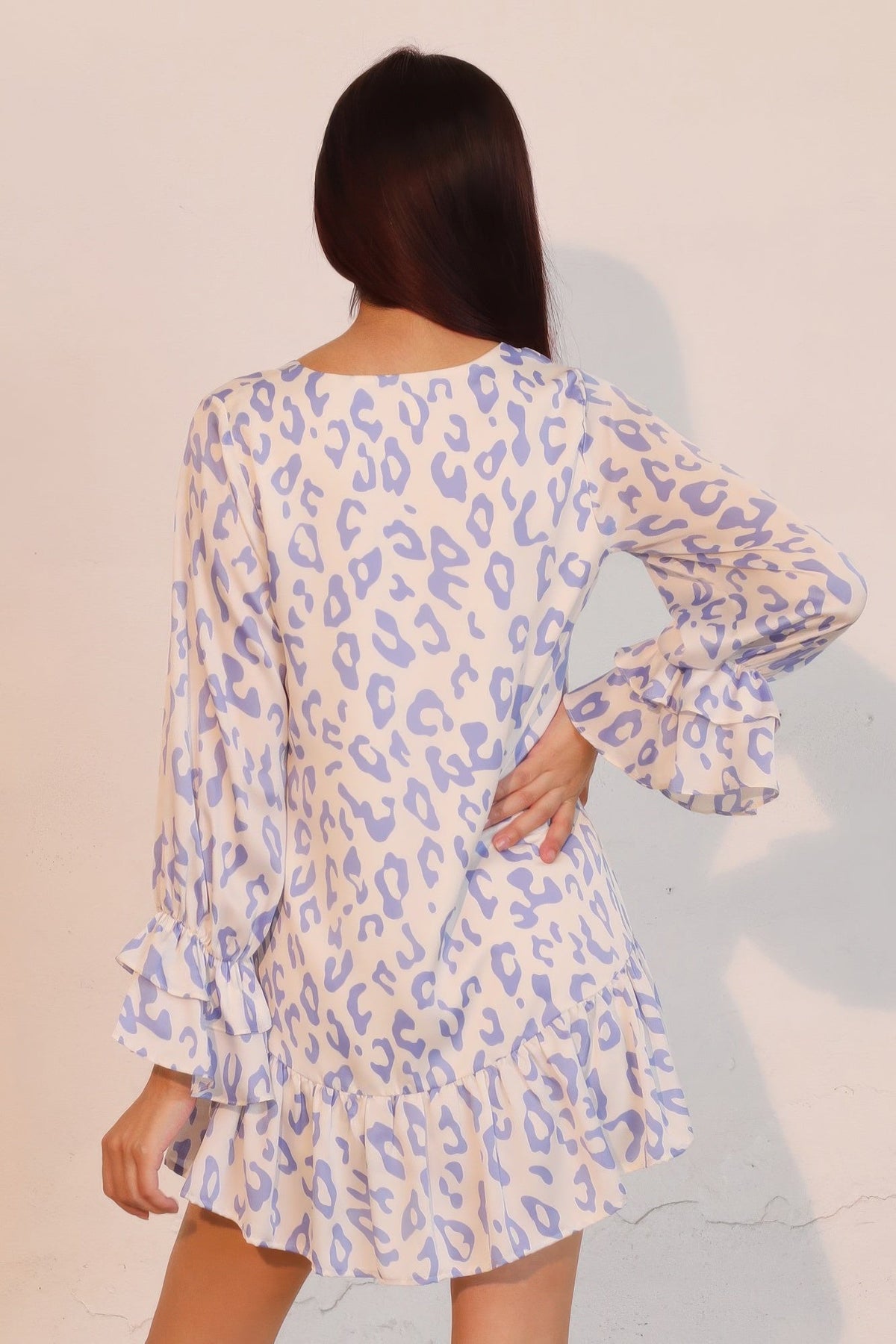 Simple Leopard Ruffle Dress