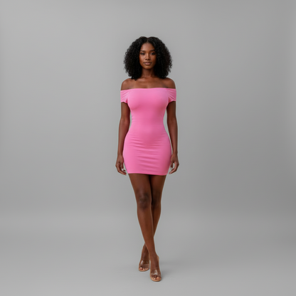 Off Shoulder Dress With Open Back
