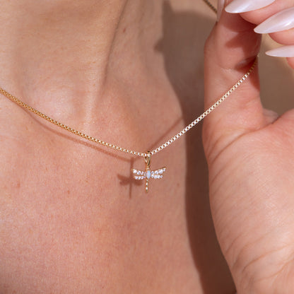 Opal Dragonfly Necklace