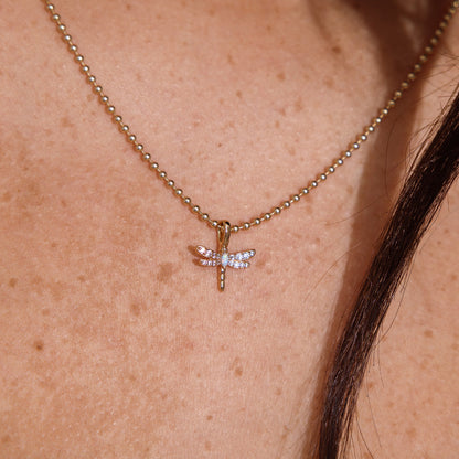 Opal Dragonfly Necklace