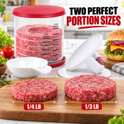 11-Piece Burger Patty Press & Storage Set – Hamburger Maker with Separator Discs