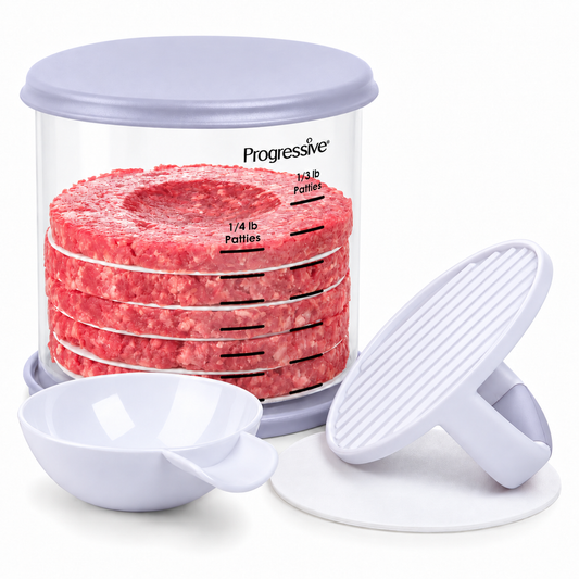11-Piece Burger Patty Press & Storage Set – Hamburger Maker with Separator Discs