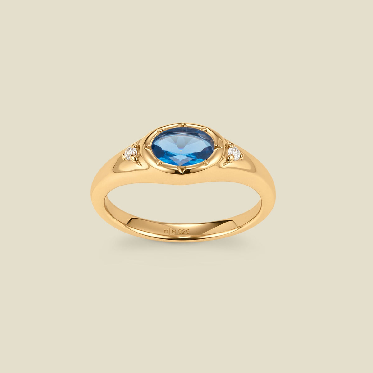 December Oval Birthstone Signet Ring
