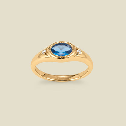 December Oval Birthstone Signet Ring