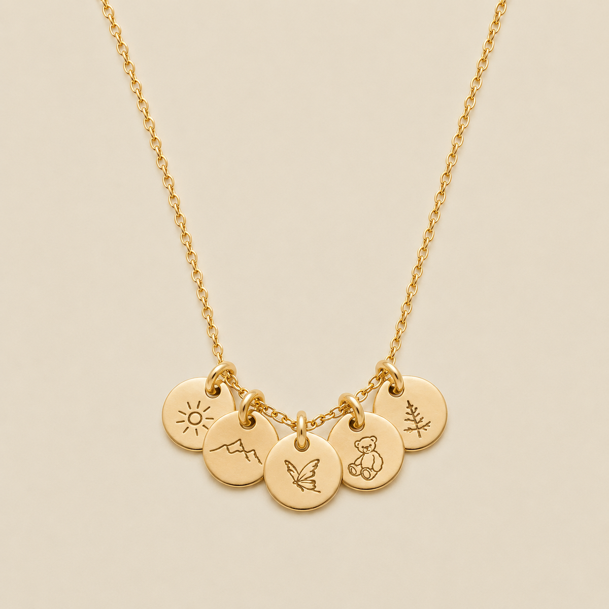 Evie Charm Stacker Disc Necklace