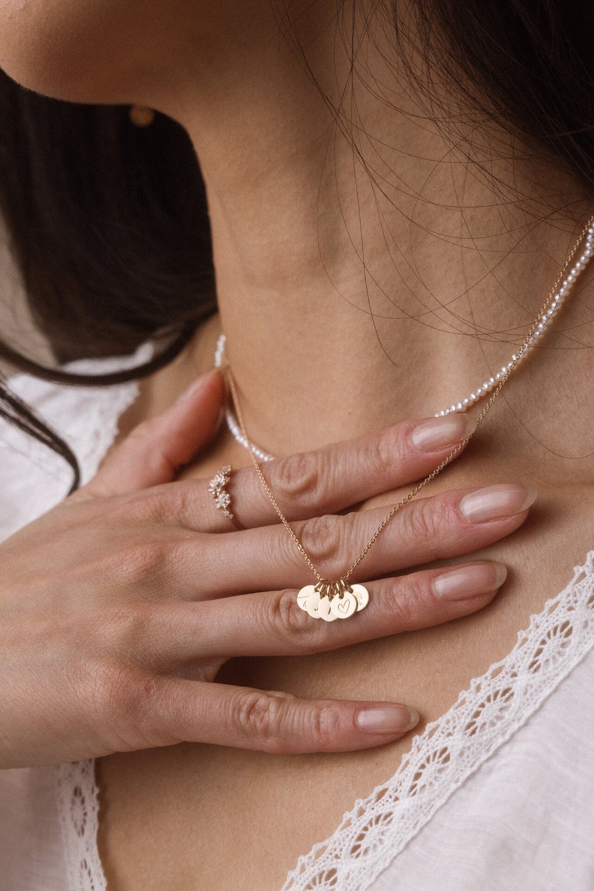 Evie Charm Stacker Disc Necklace