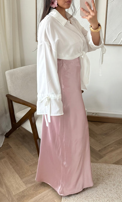 Jupe Ultra Longue Satin 0895 Rose