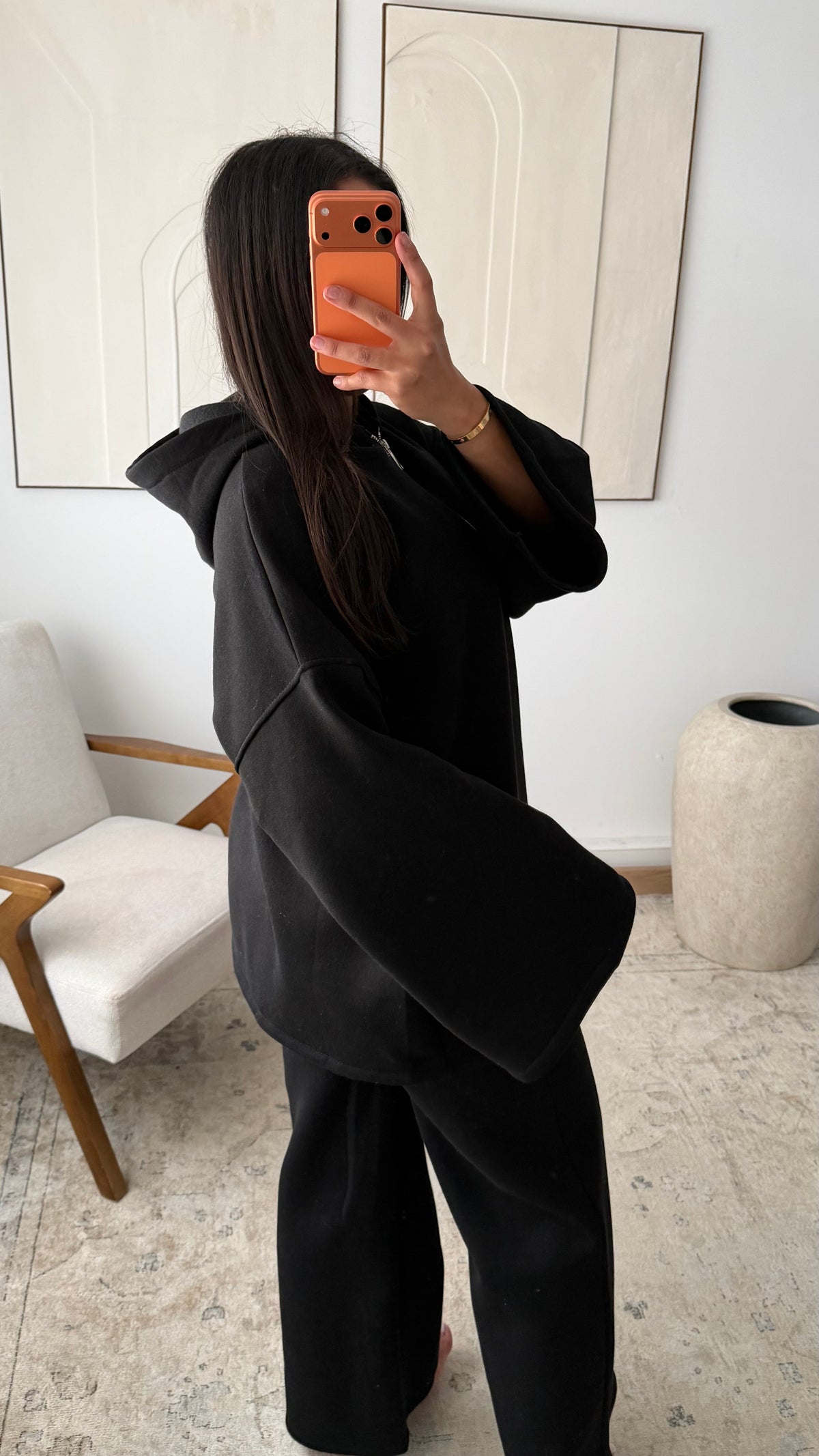 Ensemble long à zip molletonné | Noir