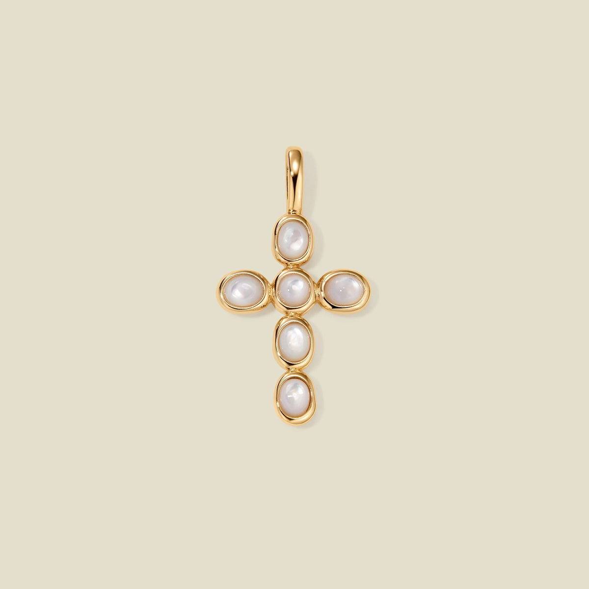Mother of Pearl Cross Charm