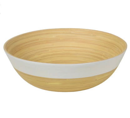 Bamboo Classic Large Serving Bowl (White, Blue)