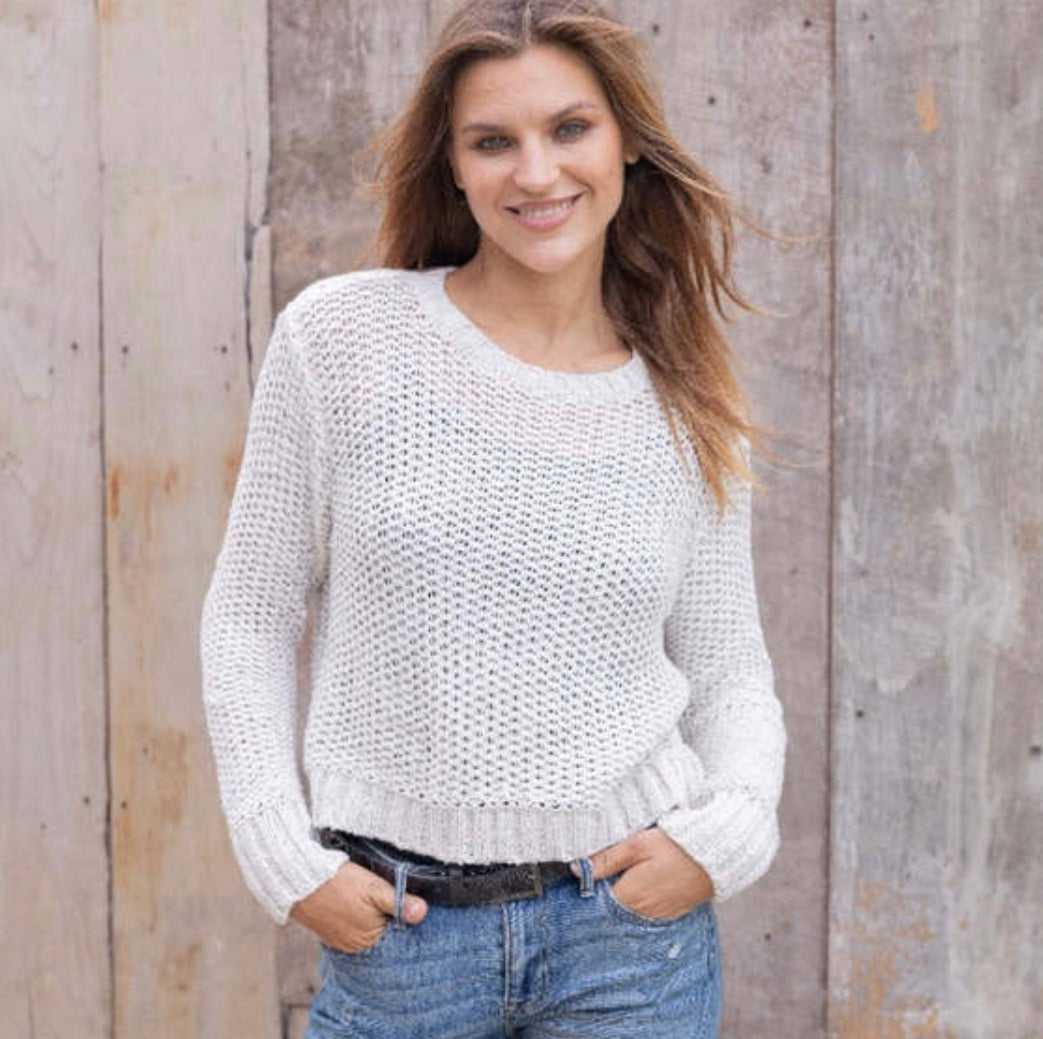 Maura Crop Chunky Cotton Sweater (2 Colors)