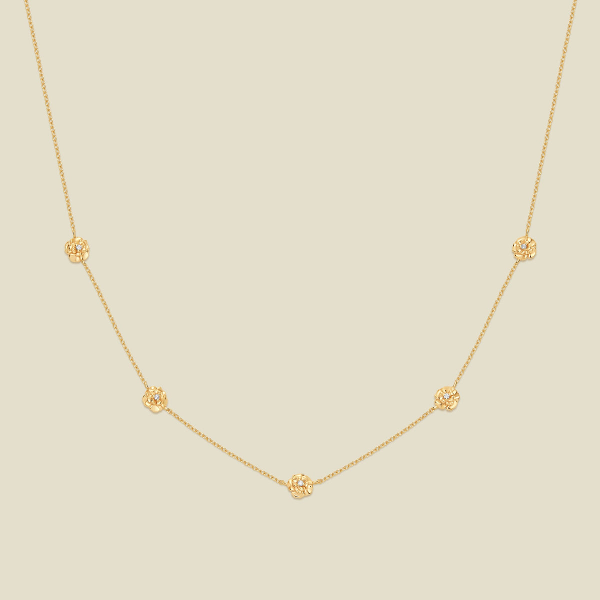 January CZ Birth Flower Station Necklace